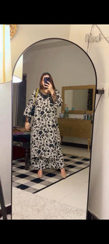 Monochrome Charm – 2PC Swiss Lawn Suit