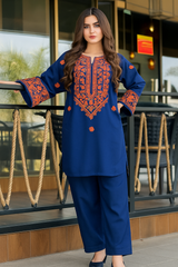 Elegant 2-Piece Embroidered Farshi Shalwar Set