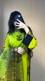 LIME LUXE - Vibrant 3pc Parrot Green Lawn Ensembles π