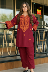 Elegant 2-Piece Embroidered Farshi Shalwar Set