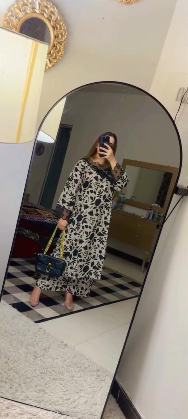 Monochrome Charm – 2PC Swiss Lawn Suit