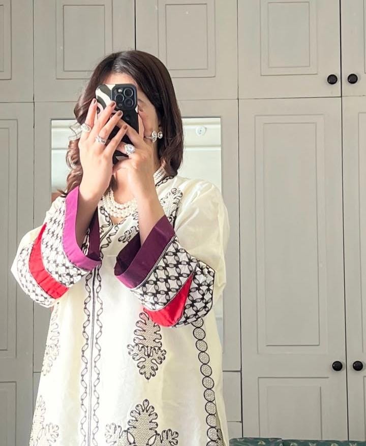 ✨ Elegant Embroidered Cotton 2-Piece ✨