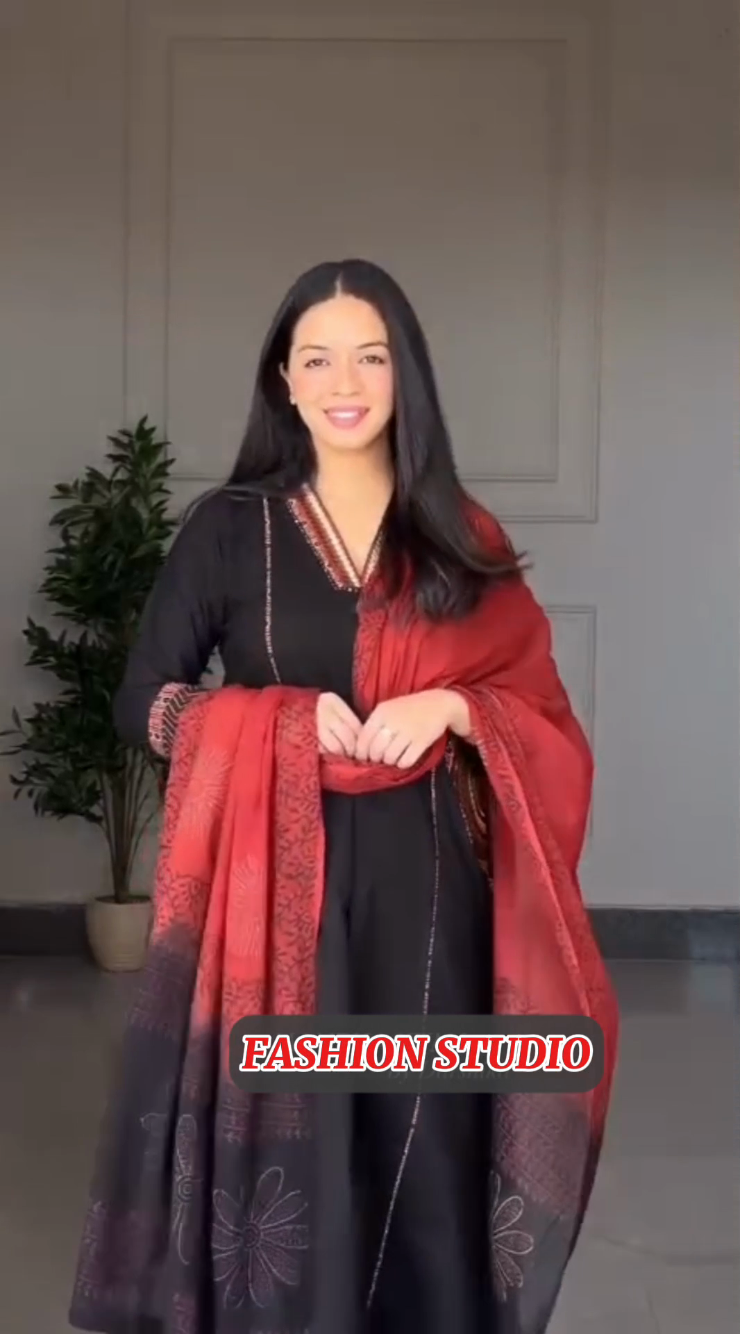 Black Silk 2-Piece embroidered Suit with side Pockets style