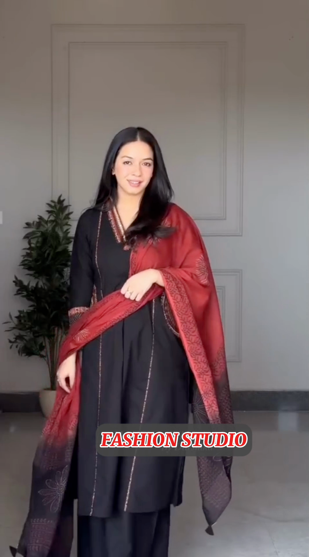 Black Silk 2-Piece embroidered Suit with side Pockets style