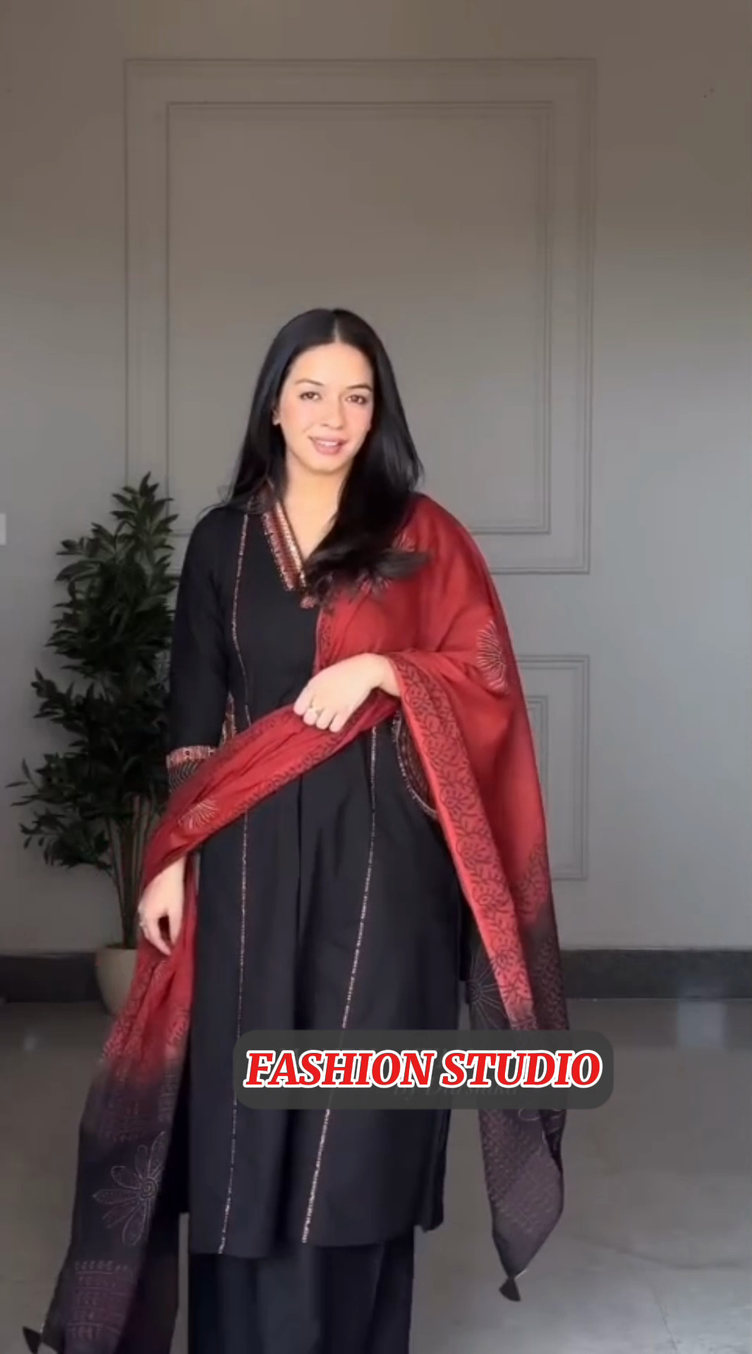 Black Silk 2-Piece embroidered Suit with side Pockets style