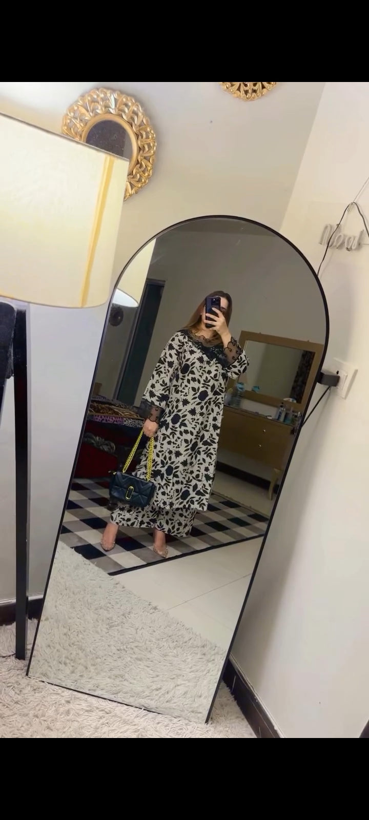 Monochrome Charm – 2PC Swiss Lawn Suit