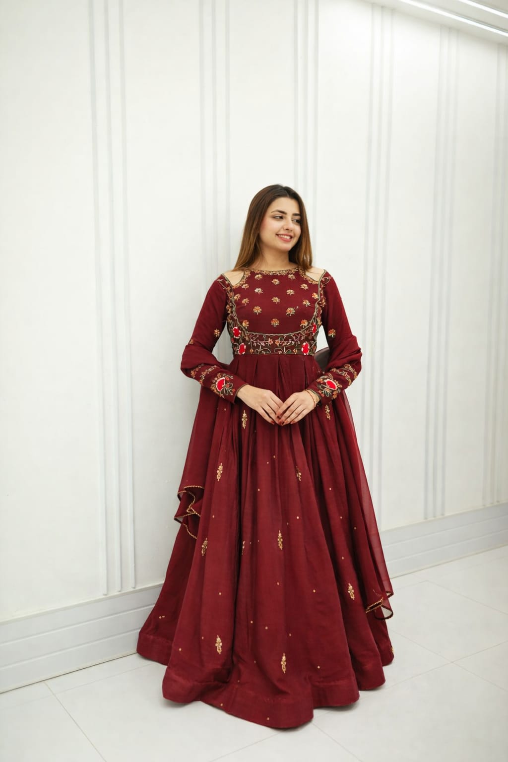 GULMEHER - 3PC CHIFFON EMBROIDERED AND HANDWORK MAXI SUIT