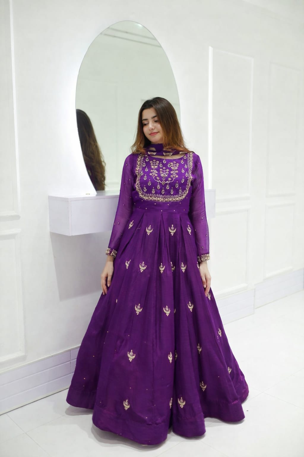 SHEHNAI - 3PC Handwork and CHIFFON EMBROIDERED Maxi SUIT