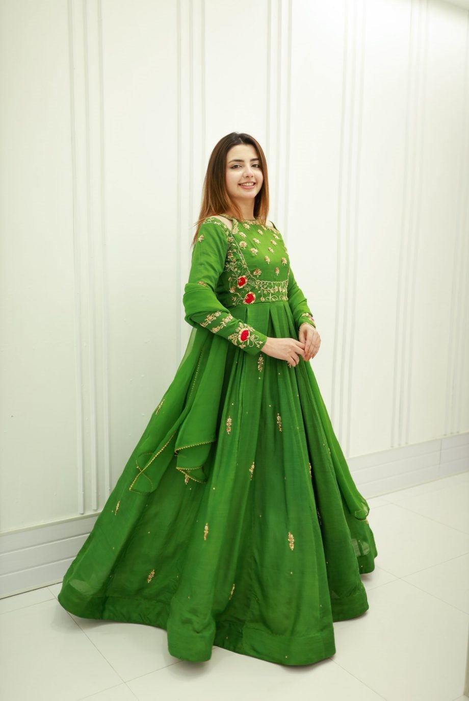 GULMEHER - 3PC CHIFFON EMBROIDERED AND HANDWORK MAXI SUIT